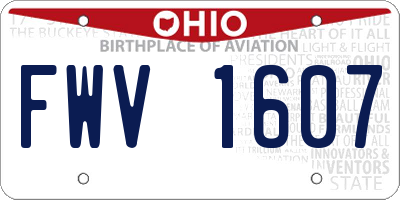 OH license plate FWV1607