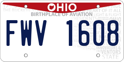 OH license plate FWV1608