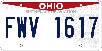 OH license plate FWV1617