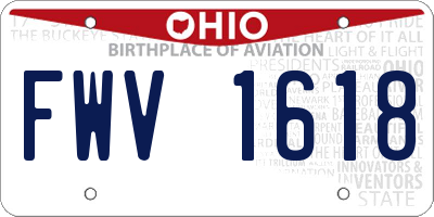 OH license plate FWV1618