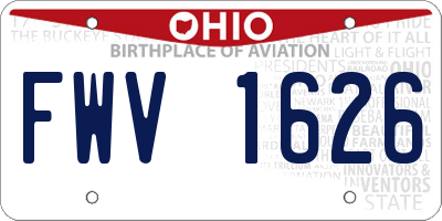 OH license plate FWV1626