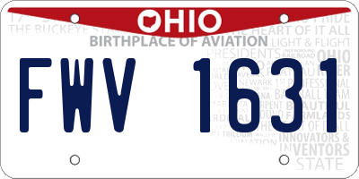 OH license plate FWV1631