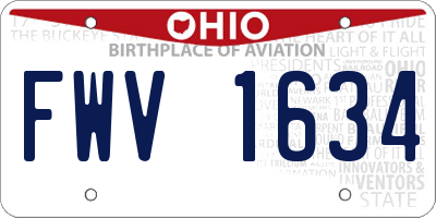 OH license plate FWV1634