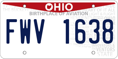 OH license plate FWV1638