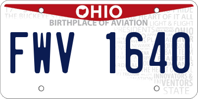 OH license plate FWV1640