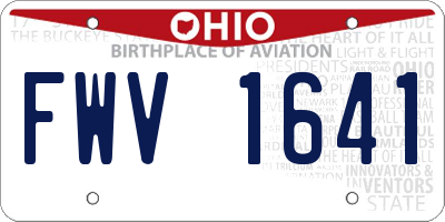 OH license plate FWV1641