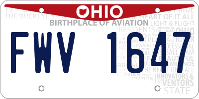 OH license plate FWV1647