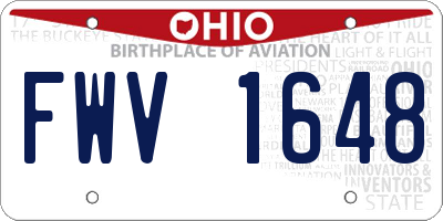 OH license plate FWV1648