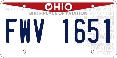 OH license plate FWV1651