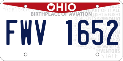OH license plate FWV1652