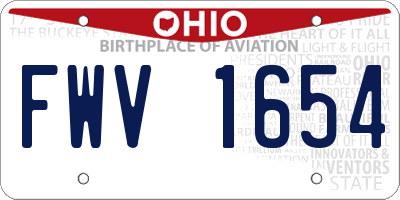 OH license plate FWV1654
