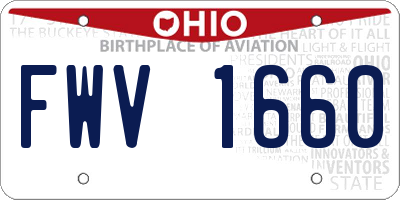 OH license plate FWV1660