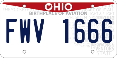 OH license plate FWV1666