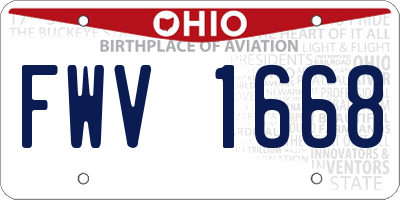 OH license plate FWV1668