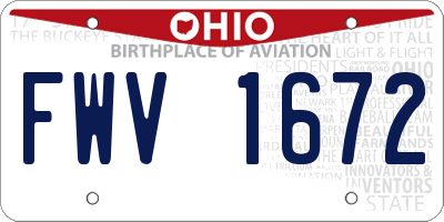 OH license plate FWV1672