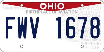 OH license plate FWV1678
