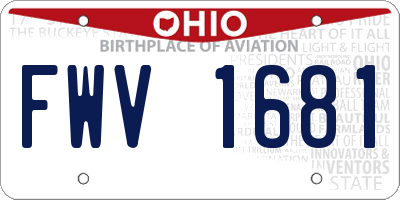 OH license plate FWV1681