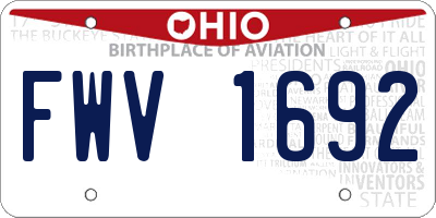 OH license plate FWV1692