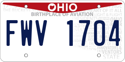 OH license plate FWV1704