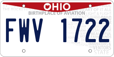 OH license plate FWV1722