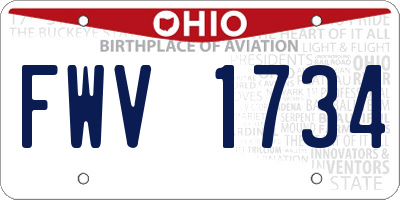 OH license plate FWV1734
