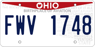 OH license plate FWV1748
