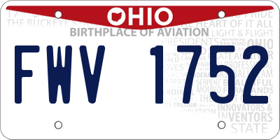 OH license plate FWV1752