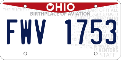 OH license plate FWV1753
