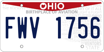 OH license plate FWV1756