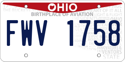 OH license plate FWV1758