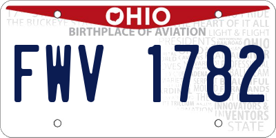 OH license plate FWV1782