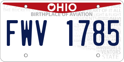 OH license plate FWV1785