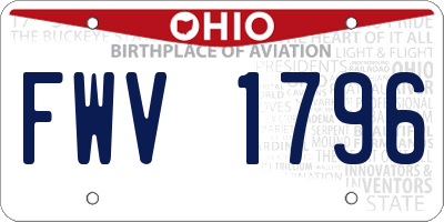 OH license plate FWV1796