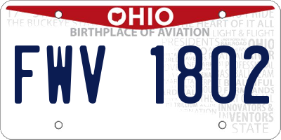 OH license plate FWV1802