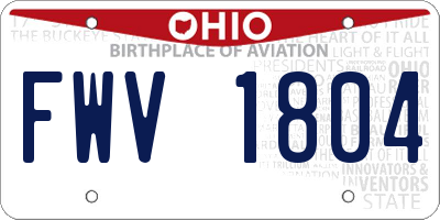 OH license plate FWV1804