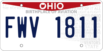 OH license plate FWV1811