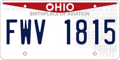 OH license plate FWV1815