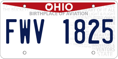 OH license plate FWV1825