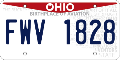 OH license plate FWV1828