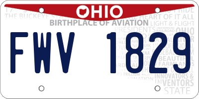 OH license plate FWV1829