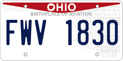 OH license plate FWV1830