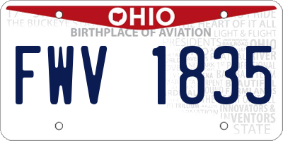 OH license plate FWV1835