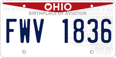 OH license plate FWV1836