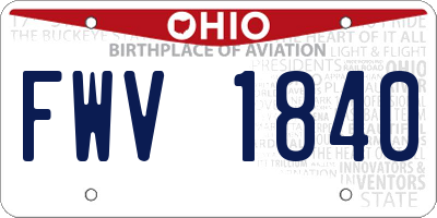 OH license plate FWV1840