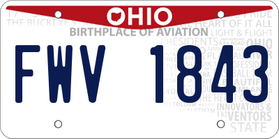 OH license plate FWV1843