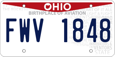 OH license plate FWV1848