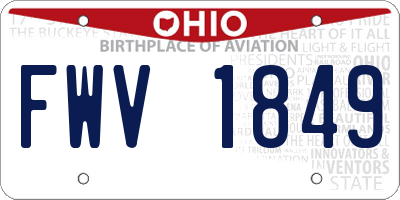 OH license plate FWV1849