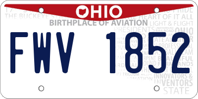 OH license plate FWV1852