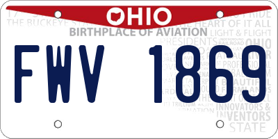 OH license plate FWV1869