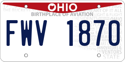 OH license plate FWV1870
